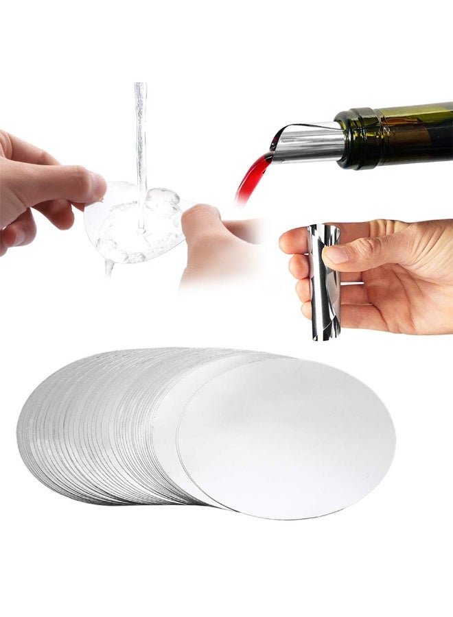 Groupcow 100pcs Silver Wine Pourer Drop Stopping Pour Disk Spout - Image 1